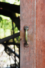 opened very old wood door