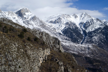 Fototapeta na wymiar Krajobraz z Ligurii górach części włoskich Alp