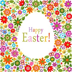 flower pattern easter card cover