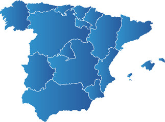 Karte von Spanien, Regionen