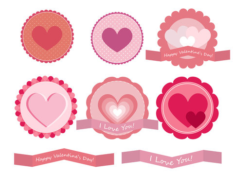 Valentine heart badges