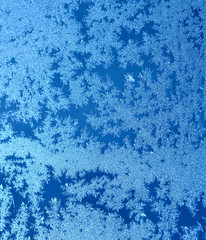 Ice background, frost on window