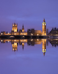 Westminster Palace, reflected on River Thames