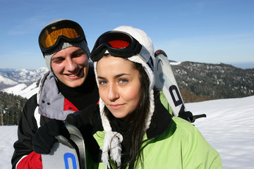 teenagers on a ski vacation
