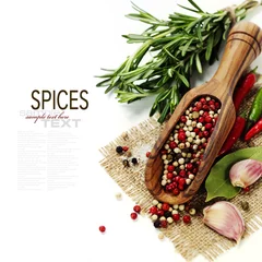  spices on a wooden board © Natalia Klenova