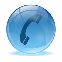 3D glass sphere phone icon