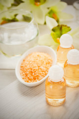 Spa setting with beauty products