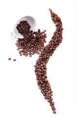 Coffee cup and beans