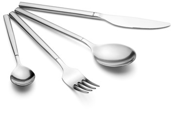 Knife, fork and spoons.