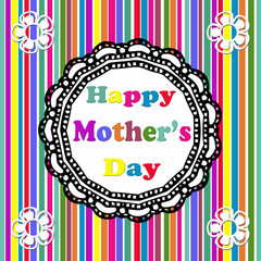 Happy Mother's Day card with colorful stripes
