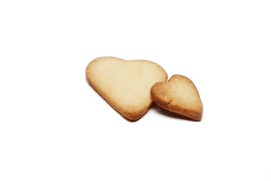 Isolated heart-shaped cookies