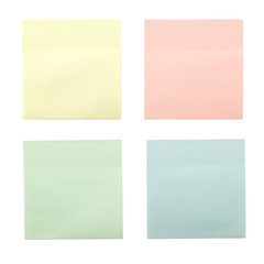 four colored sticky notes