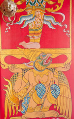 masterpiece of traditional Thai style painting art old about Bud