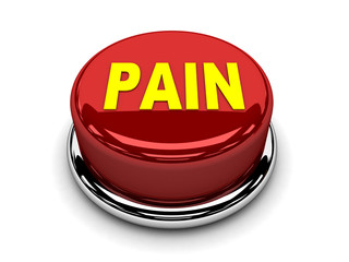 3d button red pain stop push