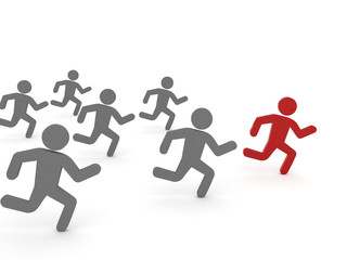 Leader of competition. Concept 3D illustration.