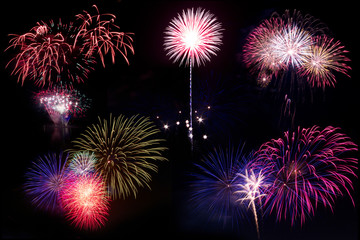 Fototapeta premium isolate Fireworks on a Black Sky
