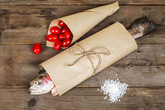 Salmon in the paper pack