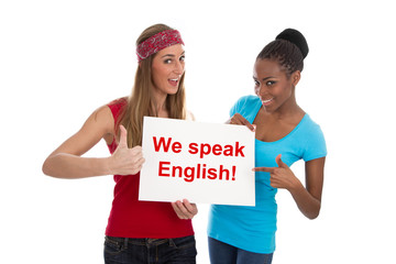 We speak English - Zwei Frauen isoliert
