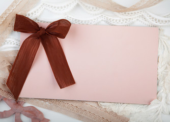 Card with bow and laces