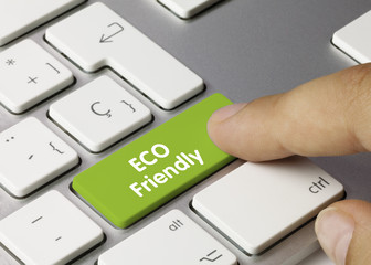 ECO Friendly keyboard key. Finger