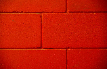 Three lines red brick concrete painted wall