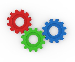 Three gears working together