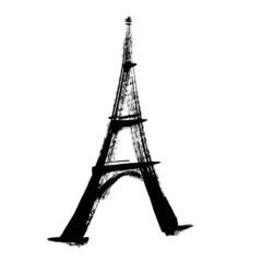 Papier Peint photo Lavable Illustration Paris Tour Eiffel, illustration