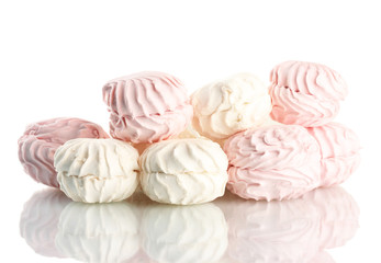 Marshmallows isolated on white