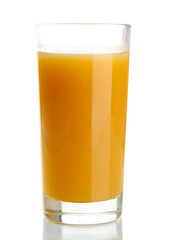 Glass of tasty pumpkin juice, isolated on white