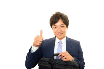 やる気に満ちあふれた笑顔のビジネスマン