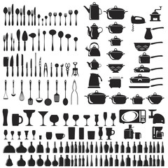 Set of cutlery icons. Vector illustration.