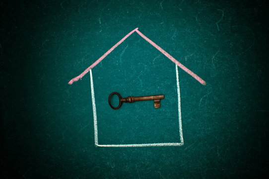 House drawing and a key