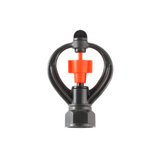 Plastic sprinkler head on white background.