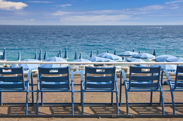 Chaises sur la Promenade des Anglais - Nice, France