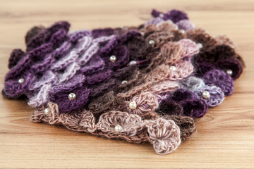 Obraz na płótnie Canvas Colorful knitted scarf