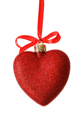 red heart on ribbon