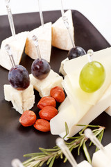 plate with different types cheese