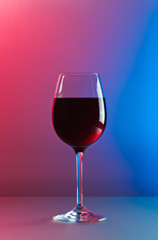 glass with red wine