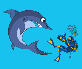 Photographing of a shark