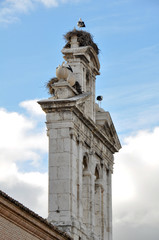 Bell tower of the chapel of San Ildefonso College. Alcala