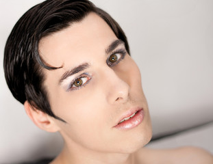 Seductive guy portrait