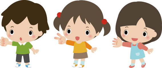 じゃんけんをするこどもたち