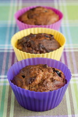 Blueberry and banana sugar free wholegrain muffins