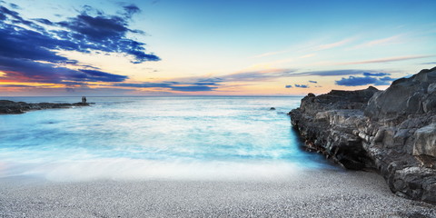 Pêcheurs au crépuscule, Cap Champagne, La Réunion.