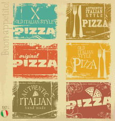 Vintage pizza labels