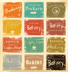 Naklejka premium Collection of vintage retro grunge food labels