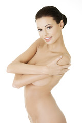 Beautiful fit topless woman