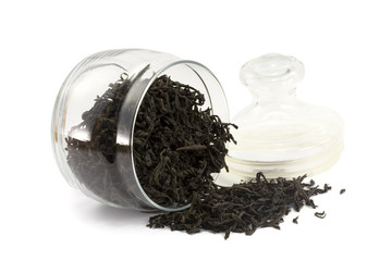 Fototapeta na wymiar Herbata w szklanym słoiku