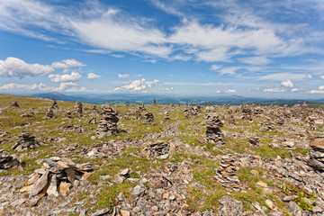 Mountain Altai. A beautiful landscape and  blue sky.
