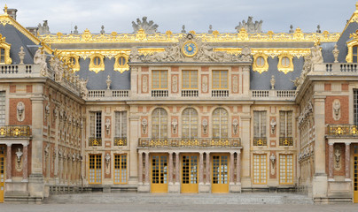 the facade of Versailles Palace in France